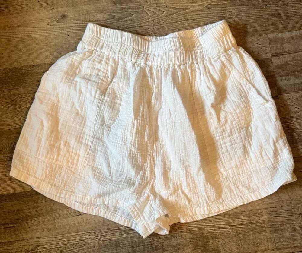 Turks & Caicos Shorts Size L White Cotton Gauze